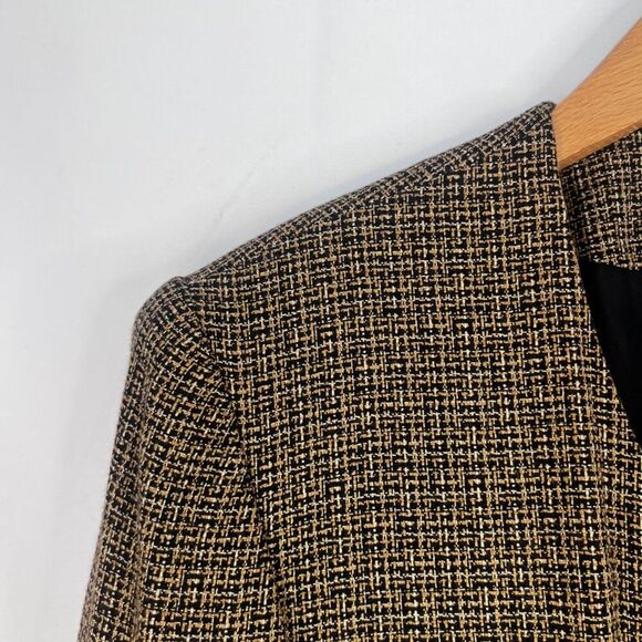 Rena Rowan for Saville Brown Tweed Single Breasted 3 Button Long Blazer Size 10 - Picture 4 of 13